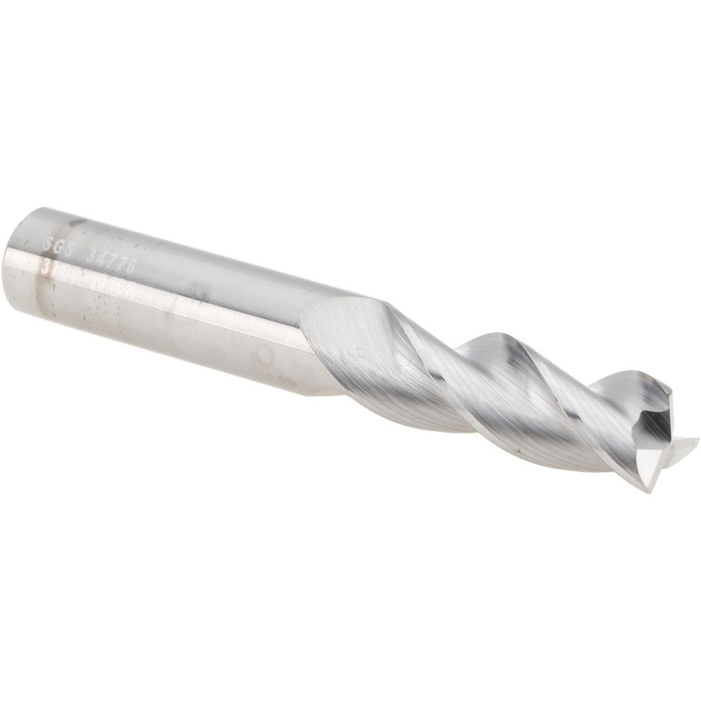 Kyocera SGS Precision Tools 34776 Corner Radius End Mill 3/8" Dia, 1" LOC, 0.0100" Radius, 3 Flute, Solid Carbide