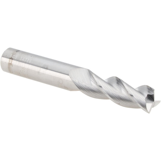 Kyocera SGS Precision Tools 34776 Corner Radius End Mill 3/8" Dia, 1" LOC, 0.0100" Radius, 3 Flute, Solid Carbide
