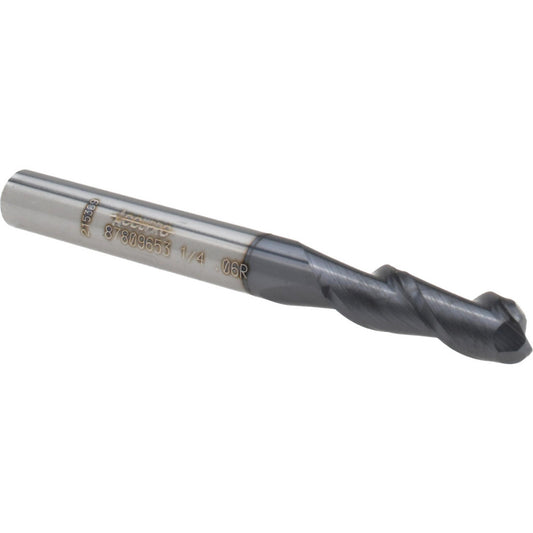 Accupro 87809653 Corner Radius End Mill 1/4" Dia, 3/4" LOC, 0.06" Radius, 2 Flutes, Solid Carbide