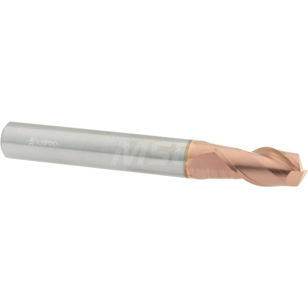 Accupro 87810198 Square End Mill 1/2'' Dia, 1'' LOC, 1/2'' Shank Dia, 4'' OAL, 2 Flutes, Solid Carbide