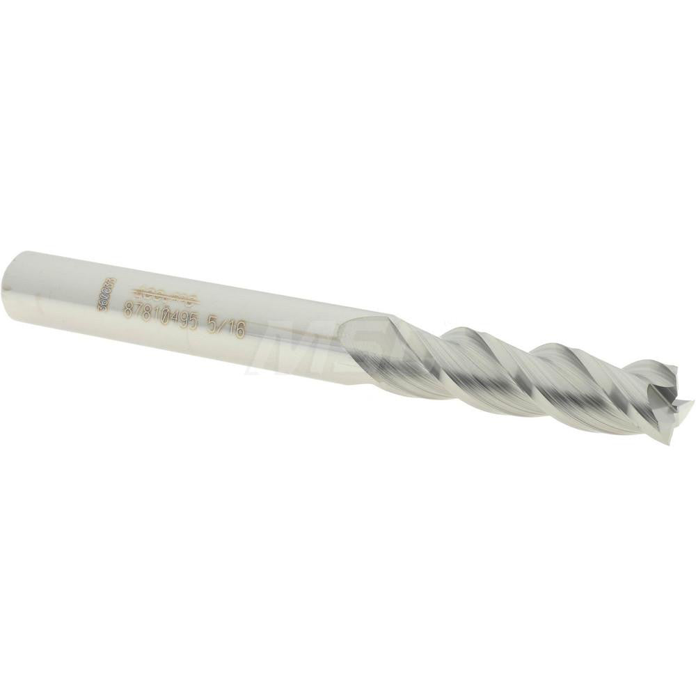 Accupro 87810495 Square End Mill 5/16'' Dia, 1-1/8'' LOC, 5/16'' Shank Dia, 3'' OAL, 3 Flutes, Solid Carbide