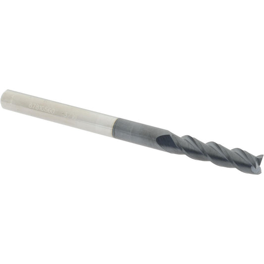 Accupro 87810560 Square End Mill 3/16'' Dia, 3/4'' LOC, 3/16'' Shank Dia, 2-1/2'' OAL, 3 Flutes, Solid Carbide