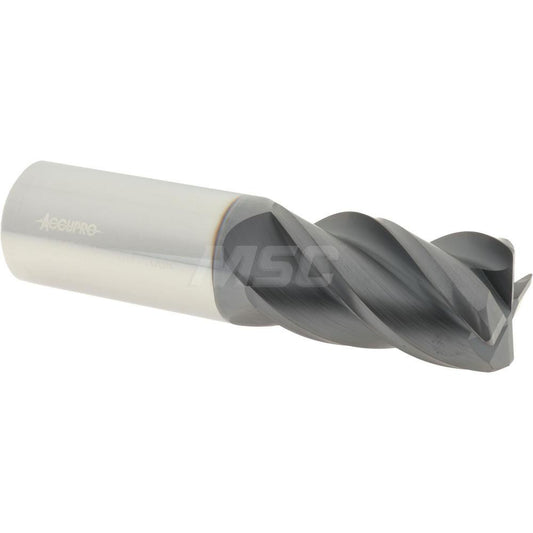 Accupro 87810651 Corner Radius End Mill 1" Dia, 1-3/4" LOC, 0.06" Radius, 4 Flutes, Solid Carbide