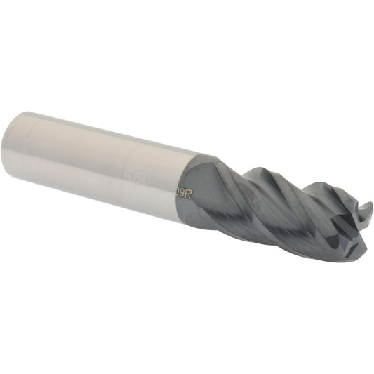 Accupro 87810776 Corner Radius End Mill 5/8" Dia, 1-1/4" LOC, 0.09" Radius, 4 Flutes, Solid Carbide
