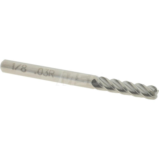 Accupro 87810925 Corner Radius End Mill 1/8" Dia, 1/2" LOC, 0.03" Radius, 4 Flutes, Solid Carbide