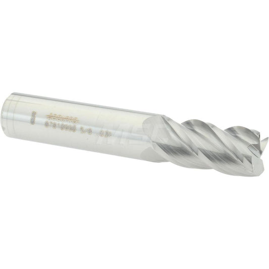 Accupro 87810990 Corner Radius End Mill 5/8" Dia, 1-1/4" LOC, 0.03" Radius, 4 Flutes, Solid Carbide
