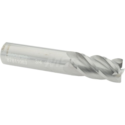 Accupro 87811063 Corner Radius End Mill 3/4" Dia, 1-1/2" LOC, 0.03" Radius, 4 Flutes, Solid Carbide