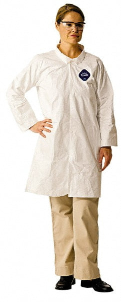 Dupont TY210SWH4X003000 Lab Coat Size 4X-Large, Tyvek, White