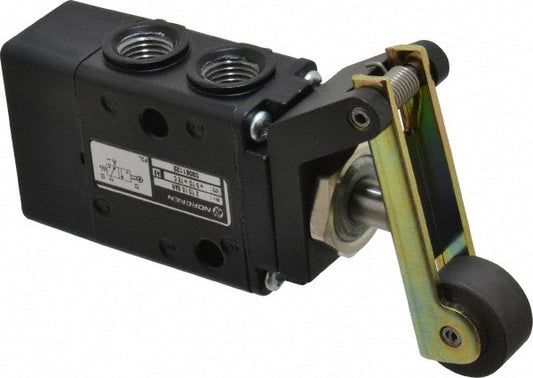 Norgren 03061122 Mechanically Operated Valve Packed Spool, Roller Lever Actuator, 1/4" Inlet, 1/4" Outlet, 2 Position