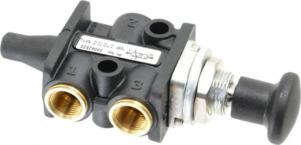 Norgren 03042522 Manually Operated Valve 0.25" NPT Outlet, Packed Spool, Knob Actuated