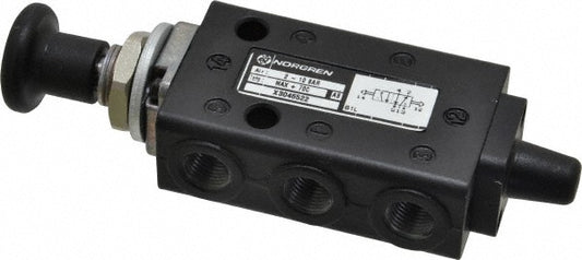 Norgren X3046522 Manually Operated Valve 0.25" NPT Outlet, Packed Spool, Knob Actuated