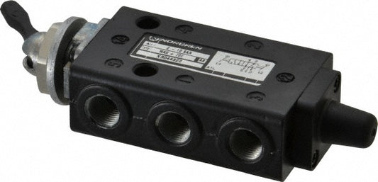 Norgren X3044322 Manually Operated Valve 0.25" NPT Outlet, Packed Spool, Toggle Actuated