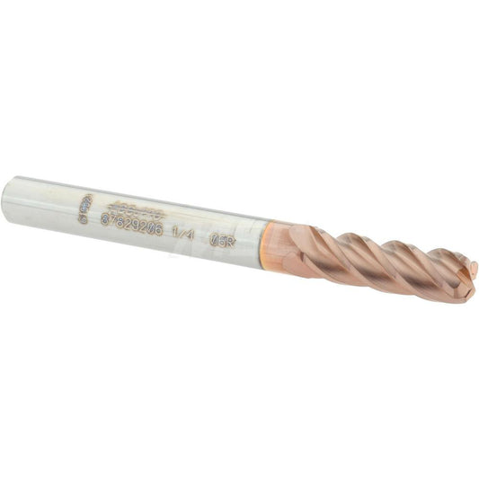 Accupro 87829206 Corner Radius End Mill 1/4" Dia, 3/4" LOC, 0.06" Radius, 4 Flutes, Solid Carbide