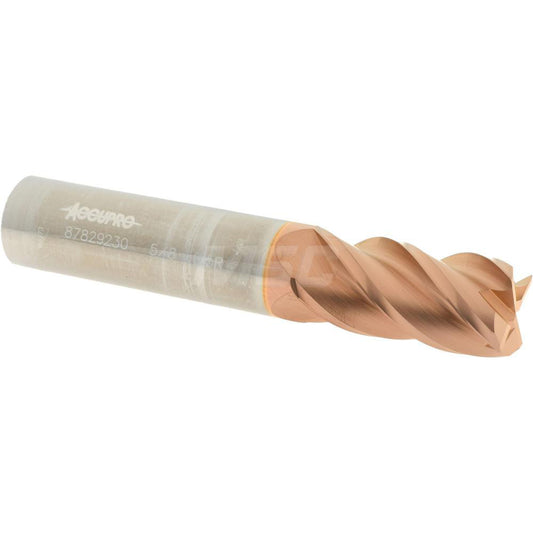 Accupro 87829230 Corner Radius End Mill 5/8" Dia, 1-1/4" LOC, 0.015" Radius, 4 Flutes, Solid Carbide