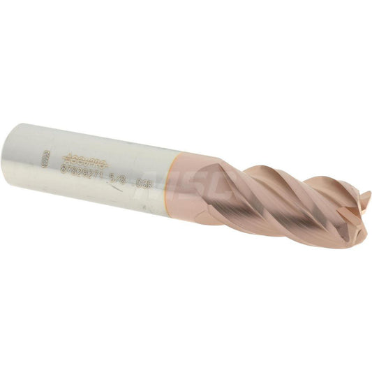 Accupro 87829271 Corner Radius End Mill 5/8" Dia, 1-1/4" LOC, 0.06" Radius, 4 Flutes, Solid Carbide