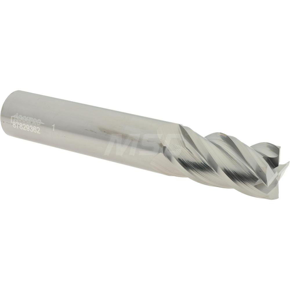Accupro 87829362 Square End Mill 1'' Dia, 2'' LOC, 1'' Shank Dia, 6'' OAL, 4 Flutes, Solid Carbide