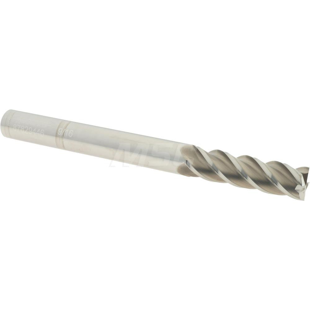 Accupro 87829446 Square End Mill 9/16'' Dia, 2'' LOC, 9/16'' Shank Dia, 6'' OAL, 4 Flutes, Solid Carbide
