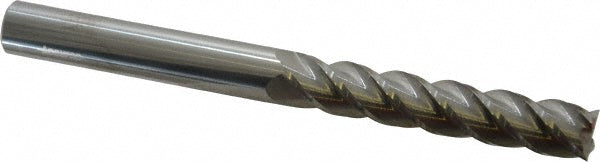 Accupro 87829529 Square End Mill 9/16'' Dia, 3'' LOC, 9/16'' Shank Dia, 6'' OAL, 4 Flutes, Solid Carbide