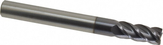 Accupro 87829784 Square End Mill 7/16'' Dia, 1'' LOC, 7/16'' Shank Dia, 4'' OAL, 4 Flutes, Solid Carbide