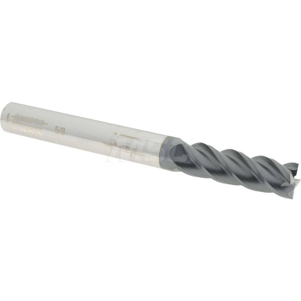 Accupro 87829818 Square End Mill 5/8'' Dia, 2'' LOC, 5/8'' Shank Dia, 6'' OAL, 4 Flutes, Solid Carbide