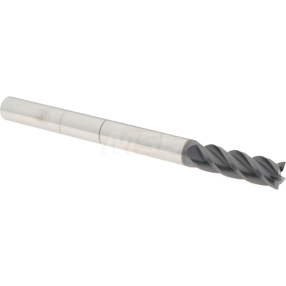 Accupro 87829875 Square End Mill 1/2'' Dia, 1-1/2'' LOC, 1/2'' Shank Dia, 6'' OAL, 4 Flutes, Solid Carbide