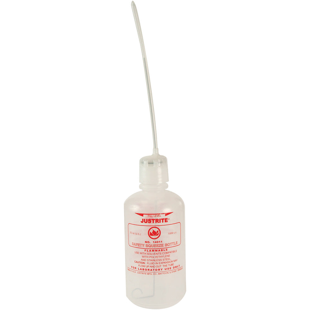 Justrite Mfg. Company 14011 1 qt Polyethylene Squeeze Bottle 3-1/2" Width/Dia