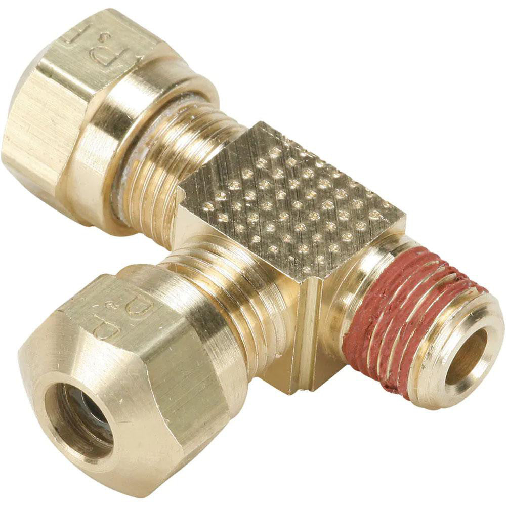 Parker VS271NTA-6-4 Compression Tube Male Run Tee 1/4, 3/8" Tube OD, Compression x MNPT x Compression