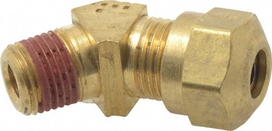 Parker VS279NTA-4-2 Compression Tube 45 Deg Male Elbow 1/8, 1/4" Tube OD, Compression x MNPTF