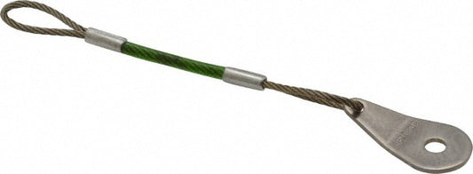 Jergens 890054Q 4" Long, Stainless Steel Cable Loop & Tab with Hole End, Quick Release Pin Lanyard