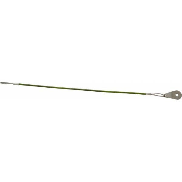 Jergens 890062Q 12" Long, Stainless Steel Cable Loop & Tab with Hole End, Quick Release Pin Lanyard
