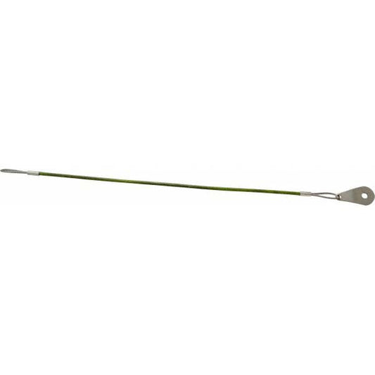 Jergens 890062Q 12" Long, Stainless Steel Cable Loop & Tab with Hole End, Quick Release Pin Lanyard