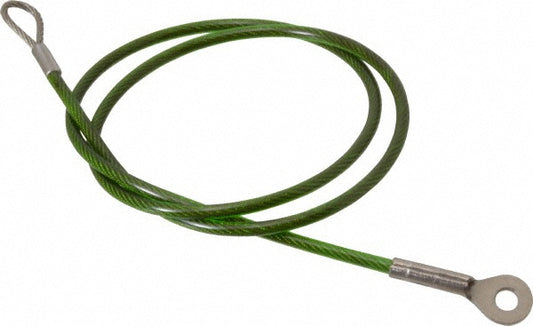 Jergens 890324 24" Long, Stainless Steel Cable Loop & Eye End, Quick Release Pin Lanyard