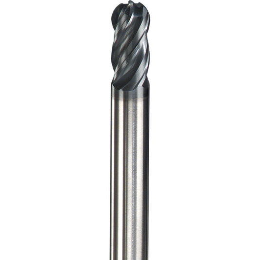 Kyocera SGS Precision Tools 46354 Ball End Mill 0.1181" Dia, 0.315" LOC, 4 Flute, Solid Carbide