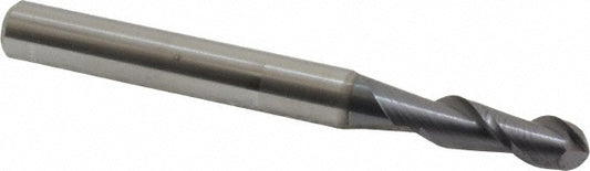 Accupro 87916557 Ball End Mill 0.2188" Dia, 0.625" LOC, 2 Flute, Solid Carbide