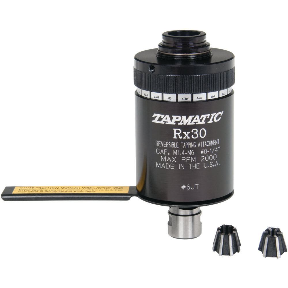 Tapmatic 87966578 Model RX30, No. 0 Min Tap Capacity, 1/4 Inch Max Mild Steel Tap Capacity, JT6 Mount Tapping Head