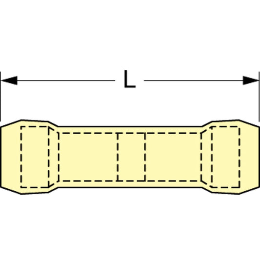 3M 7010304075 Butt Splice Terminal Fully Insulated Nylon, Crimp-On Connection
