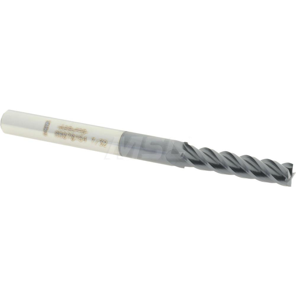Accupro 88070164 Square End Mill 7/32'' Dia, 1'' LOC, 1/4'' Shank Dia, 3'' OAL, 4 Flutes, Solid Carbide