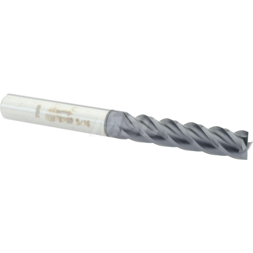 Accupro 88070198 Square End Mill 5/16'' Dia, 1-3/8'' LOC, 5/16'' Shank Dia, 3'' OAL, 4 Flutes, Solid Carbide