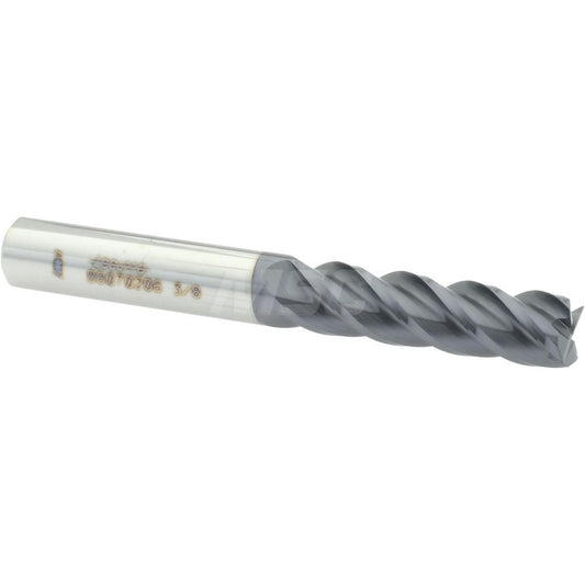 Accupro 88070206 Square End Mill 3/8" Dia, 4 Flutes, 1-3/8" LOC, Solid Carbide, 40 &deg Helix