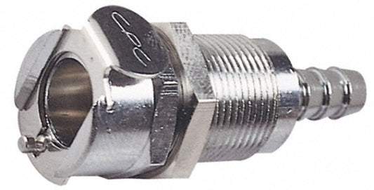 CPC Colder Products LC16006NA 3/8" Inside Tube Dia, Brass, Quick Disconnect, Hose Barb Panel Mount Coupling Body
