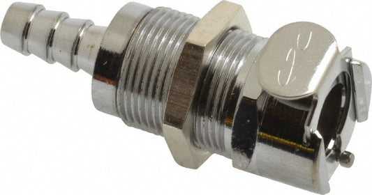CPC Colder Products LCD16004NA 1/4" Inside Tube Diam, Brass, Quick Disconnect, Hose Barb Valved Panel Mount Coupling Body