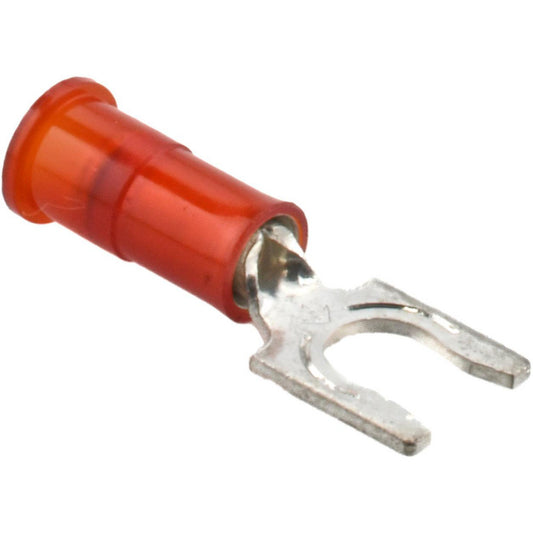 3M 7010297783 Locking Fork Terminal Red, Nylon, Partially Insulated, #10 Stud, Crimp