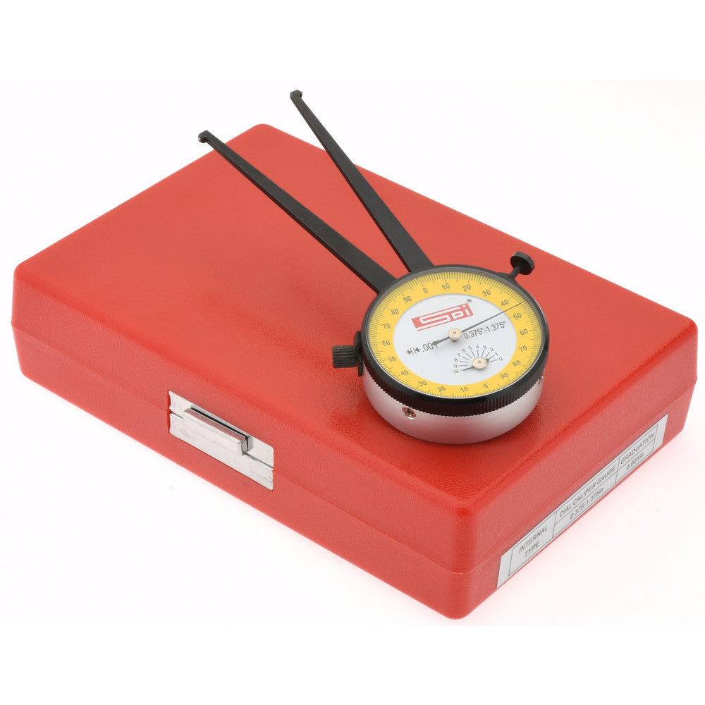 SPI 12-401-6 Inside Dial Caliper Gage 3/8 to 1-3/8", 0.001" Graduation, 0.0015" Accuracy