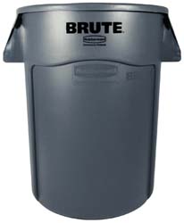 Rubbermaid FG265500GRAY BRUTE 55 Gal Vented Trash Container, Gray
