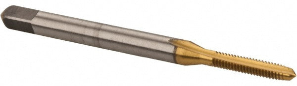 Kennametal 1544247 Straight Flute Tap #4-40 UNC, 3 Flute, Plug Chamfer, 2B & 3B Class of Fit, High-Speed Steel, Titanium Nitride Finish