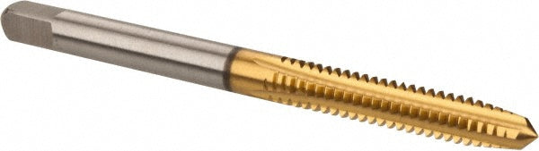 Kennametal 1544513 Straight Flute Tap #10-24 UNC, 4 Flute, Plug Chamfer, 2B & 3B Class of Fit, High-Speed Steel, Titanium Nitride Finish