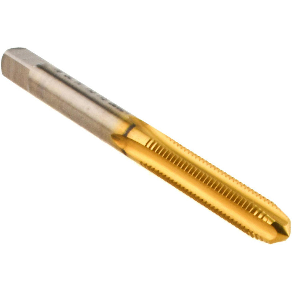 Kennametal 1544515 Straight Flute Tap #10-32 UNF, 4 Flute, Plug Chamfer, 2B Class of Fit, High-Speed Steel, Titanium Nitride Finish