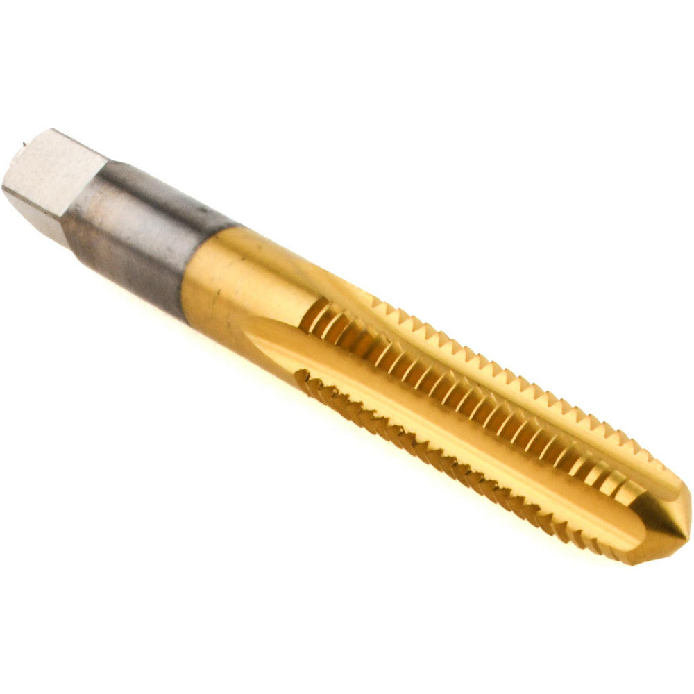 Kennametal 1544534 Straight Flute Tap 5/16-18 UNC, 4 Flute, Plug Chamfer, 3B Class of Fit, High-Speed Steel, Titanium Nitride Finish