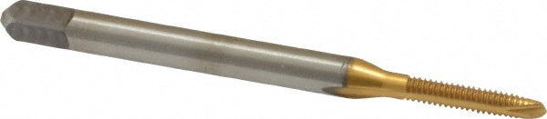 Kennametal 1544798 Spiral Point Tap #2-56 UNC, 2 Flutes, Plug Chamfer, 2B Class of Fit, HSS, TiN Coated
