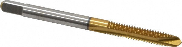 Kennametal 1544807 Spiral Point Tap #8-32 UNC, 2 Flutes, Plug Chamfer, 3B Class of Fit, HSS, TiN Coated